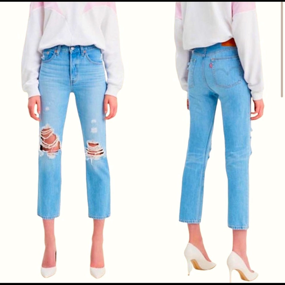 Levis Premium 501 Original Cropped distressed Ankle Jeans Size 27